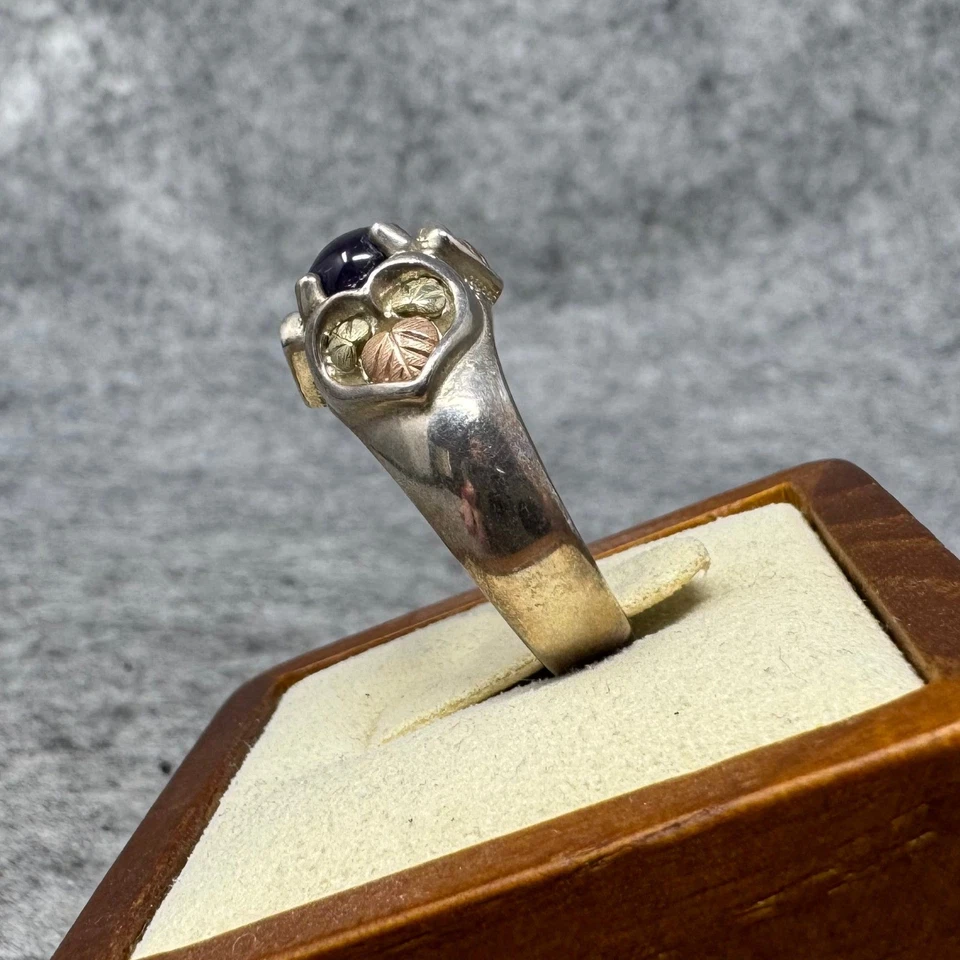 Anillo de plata esterlina Black Hills oro 12k amatista talla 9 joyería patrimonial de colección Foto 4 de 4