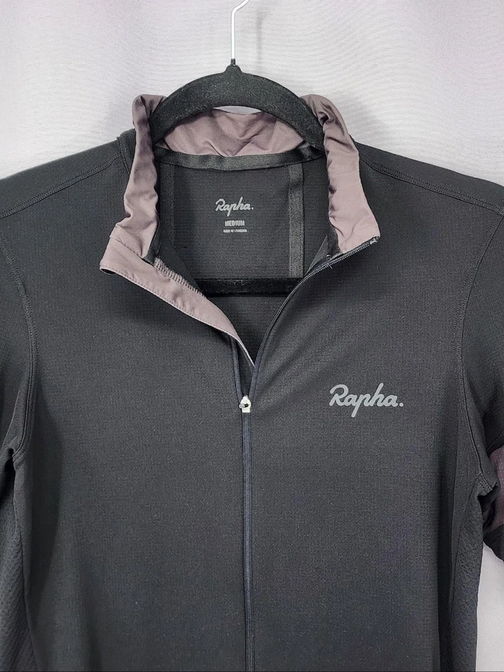Camiseta deportiva de ciclismo Rapha súper ligera para hombre mediana negra bolsillos con cremallera completa carretera Foto 3 de 4