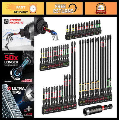 52pcs Magnetic Phillips Screwdriver Bit Set PH1 PH2 PH3 S2 Steel + Bit Holder