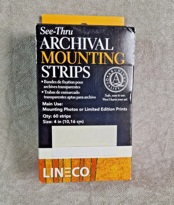 Lineco 60 Pack 4'' See-Through Archival Mounting Strips Acid-Free