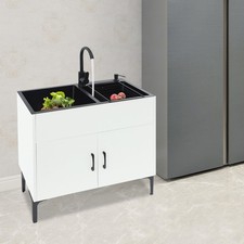 Utility Laundry Sink with Cabinet  Faucet for Kitchen/Bathroom/Restaurant/Hotel