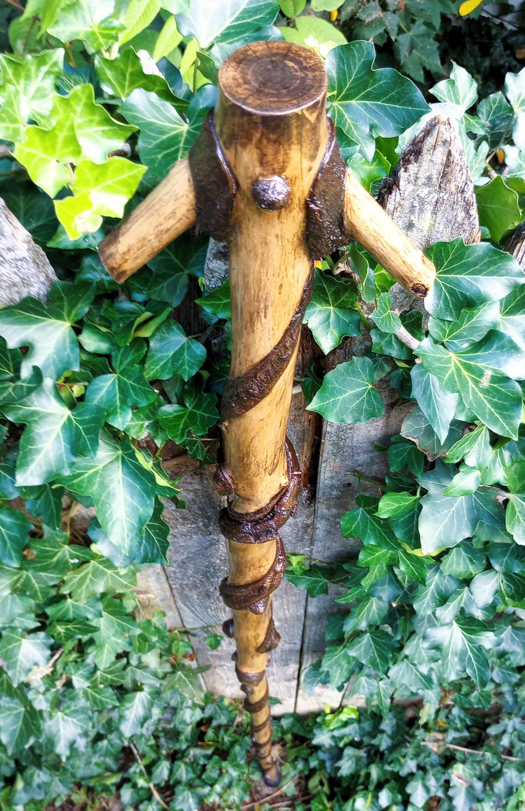 70" - Hand Carved - Finished - Twisted Maple Wood - Hiking Stick - Wizard Staff