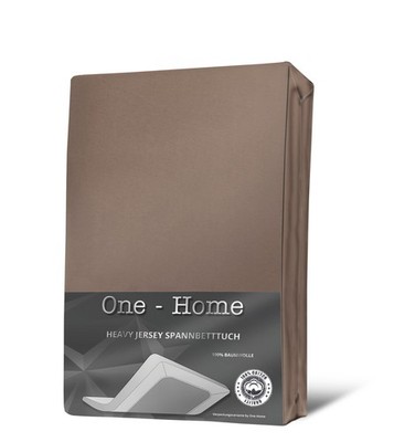 Boxspringbett Spannbettlaken taupe 140x200 - 160x220 cm Heavy Jersey Baumwolle