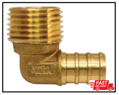 3/4 In. Brass PEX-B Barb X 3/4 In. Male Pipe Thread Adapter 90-Degree Elbow