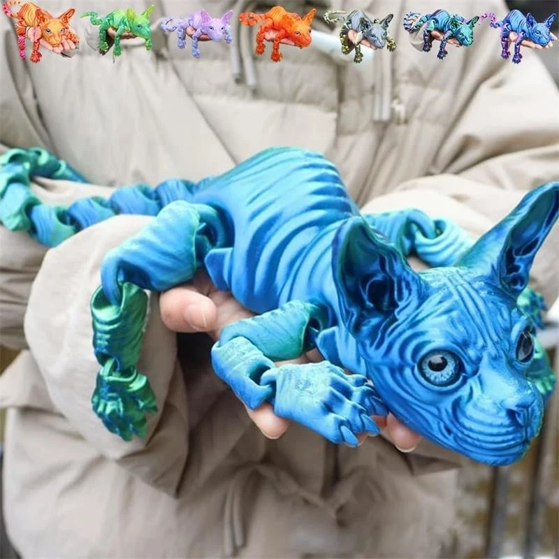 3D Guardian Cat,Mystic Meow Guardian Cat,Colorful Realistic Flexible Articulated - Image 3 of 4