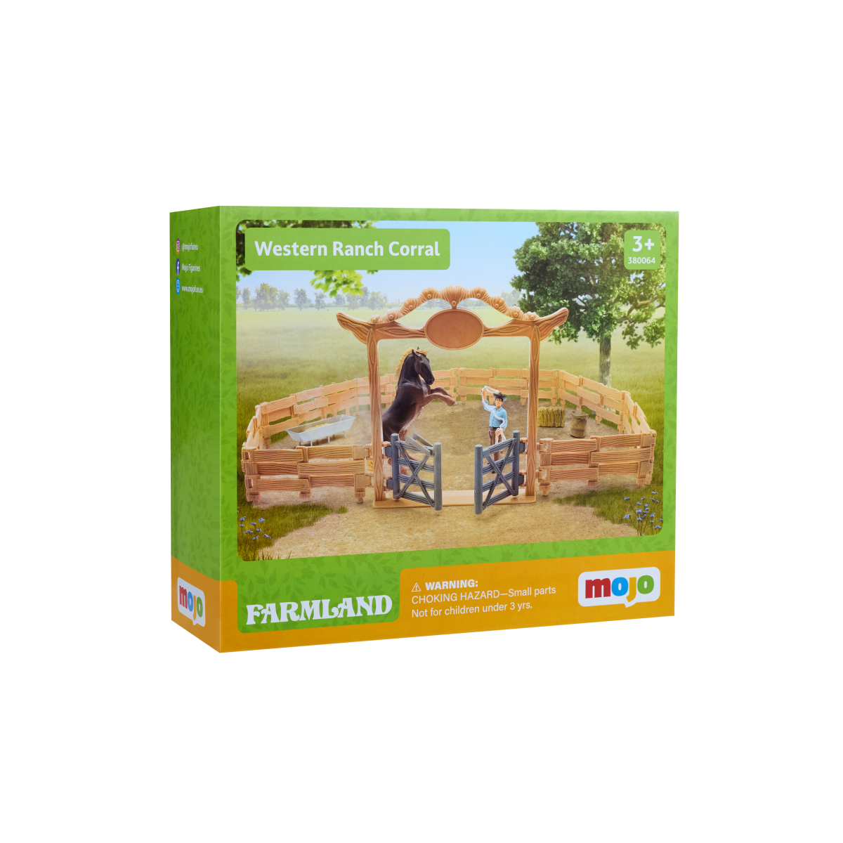 Ranch Corral Playset Western Horse Cowboy Farm Animal Toy Educational Set Gift