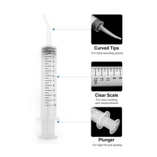 Jeringa de riego oral desechable dental puntas curvas 12cc con medida