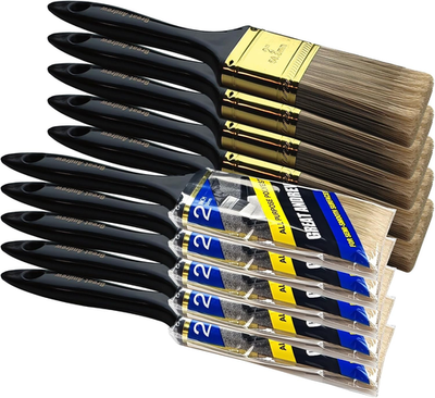 #ad Great Paint Brushes 10 PCS 2quot; Bulk Paint Brush Pack Multi Use Flat Paint Brus $20.50