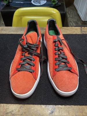 Puma Clyde GCC Reptile Skin Mens Size 8 Risk Red Black Athletic Shoes Sneakers