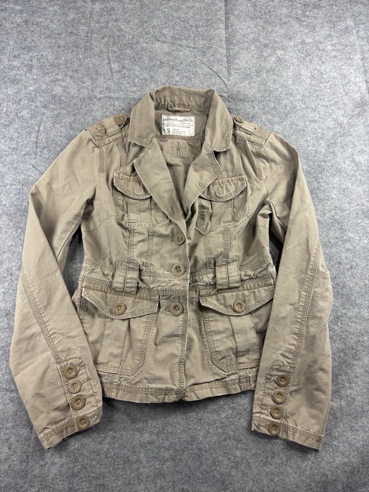 Vintage Y2K Aeropostale Field Jacket Womens S Cotton Utility Grunge Hippie 00s