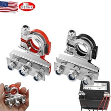 2pcs Car Marine Top Post Battery Terminal Clamp Connectors Positive Negative End