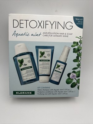 Klorane anti pollution Halt And Scalp Detoxifying aquatic mint Kit