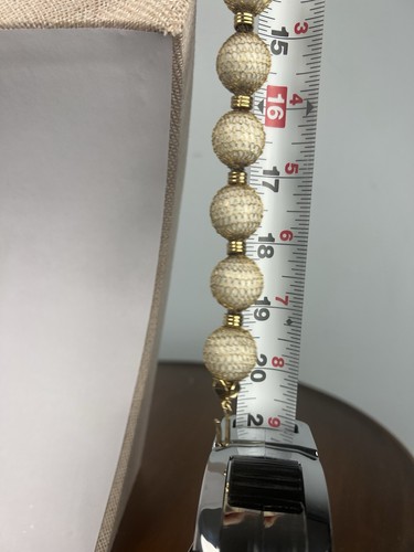 Collana Vintage Anni 50 Maglia Oro Via Avvolta Perline Dichiarazione Regolabile Non Marcata - Foto 6 di 7