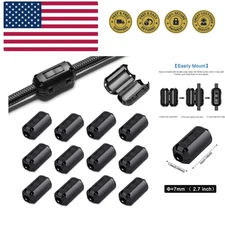 EMI RFI Noise Filter Cable Ring, 1 Pcs Ferrite Choke Snap On Noise Suppressor...