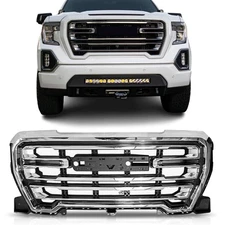 Chrome Front Upper Grille For 2019-2021 GMC Sierra 1500