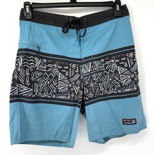 Patagonia Board Shorts Mens 32 Blue Tribal Print Swim Trunks STY86622