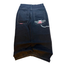 JNCO Chain Tribal Jeans Size 38 Black Baggy Denim