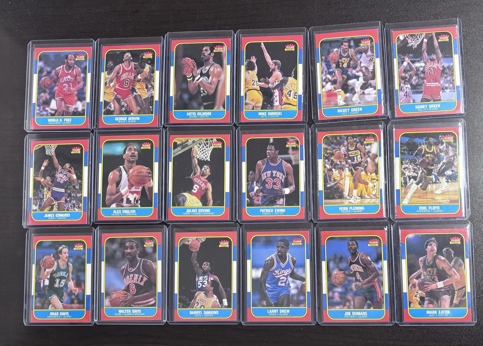 1986-87 Fleer Basketball Complete Set 1-132 + STICKERS JORDAN PSA 7 + 6 STICKER view 9