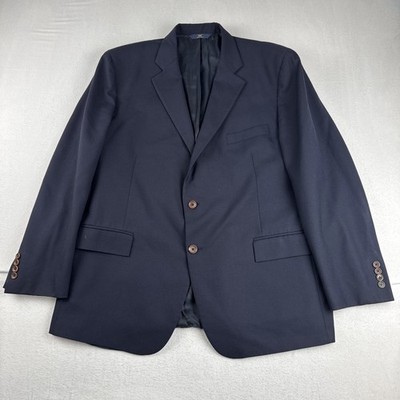 Brooks Brothers Regent Fit Navy Blue Mens Blazer 48R Wool Double Vented Office