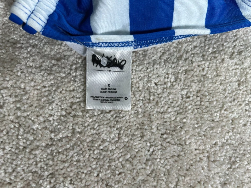 Mossimo Women's Blue White Stripe Bikini Top Small Nylon - Image 2 of 4
