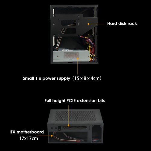 Boîtier d'ordinateur HTPC A09 - ITX - Boîtier PC de jeu boîtier de bureau USB2.0 - Comp8778 - Photo 5/10