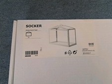 IKEA SOCKER Gewächshaus weiß Metall/Glas Innen/Außen | nagelneu