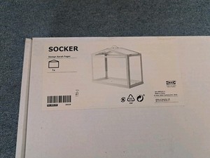 IKEA SOCKER White Metal/Glass Indoor/Outdoor Greenhouse | Brand New