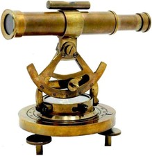 Brújula antigua de latón de teodolito Alidade instrucción de telescopio de tránsito de levantamiento