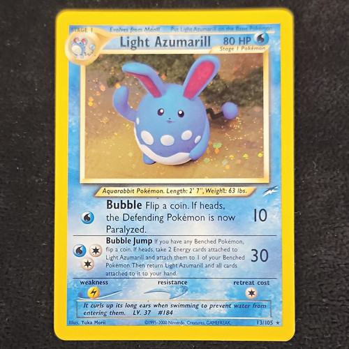 Light Azumarill 13/105 Pokemon Neo Destiny Holo Rare Original