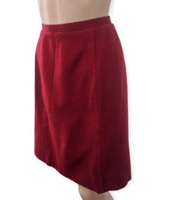 Vintage 60s Dark Red Skirt 24 Waist XS Brentshire