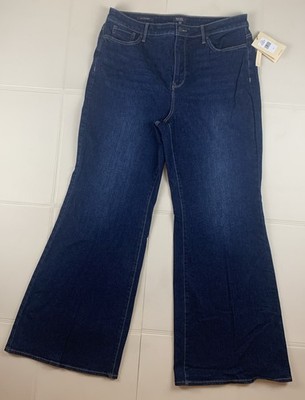 NWT NYDJ Mia Palazzo Blue Denim Jeans Sz. 14 Flare Wide Leg Lift Tuck Technology