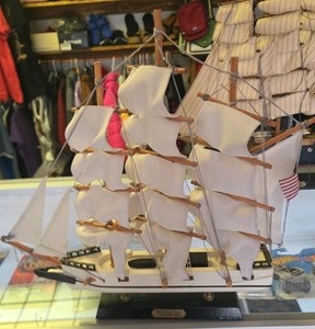 Antique Wooden Ships  Set Of 2