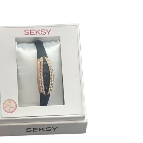 SEKSY SEKONDA SHIMMER ROSE SWAROVSKI CRYSTAL GOLD WATCH BRAND NEW IN BOX - Picture 2 of 2
