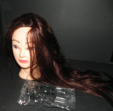 Makeup Mannequin Head Hairdresser Training Cosmetology 18" Long Auburn Hair