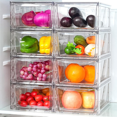 8Pack Clear Stackable Kitchen Storage Organizer,Pantry Organizers and Storage,Fo