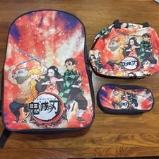 Demon Slayer Anime Graphic Backpack Set Pencil Pouch Insulated Lunchbox