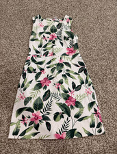 Old Navy Floral Tropical Pencil Dress M Sleeveless Round Neck Knee Length Zip