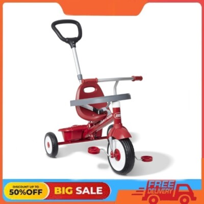 Radio Flyer, 3-in-1 Stroll 'N Trike, Grows with Child, Red, Unisex, Kids 