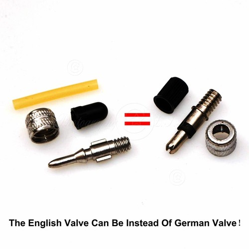 4x Removable German Bicycle Valve Core + Caps for Bike Inner Tube Repair Fix Set - Picture 2 of 8