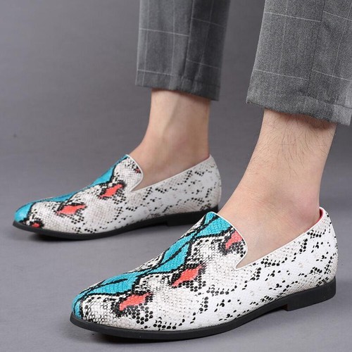 Schlangenleder Herren Elegant Schuhe Spitz zulaufend Slipper Übergröße Formell Klassiker Mode - Bild 4 von 13