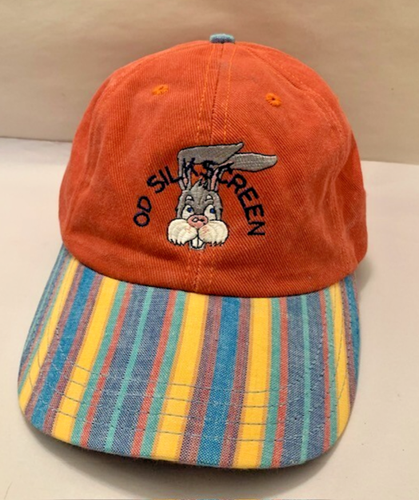 Rare Vintage 90s Hat Cap Canvas Snapback Bunny Rare 80s Made USA Rainbow Stripe Fun - Bild 21 von 21