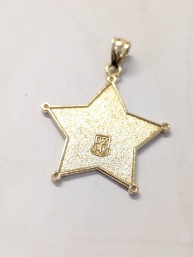 14K Gold State of Florida Sheriff Deputy Badge Pendant Charm - Picture 5 of 5