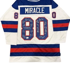 1980 US OLYMPIC HOCKEY TEAM SIGNED JERSEY BAS MIRACLE ON ICE X18 W/ INSC'S