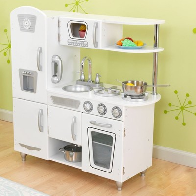White Vintage Retro Kitchen Home Play Set Children Kids
