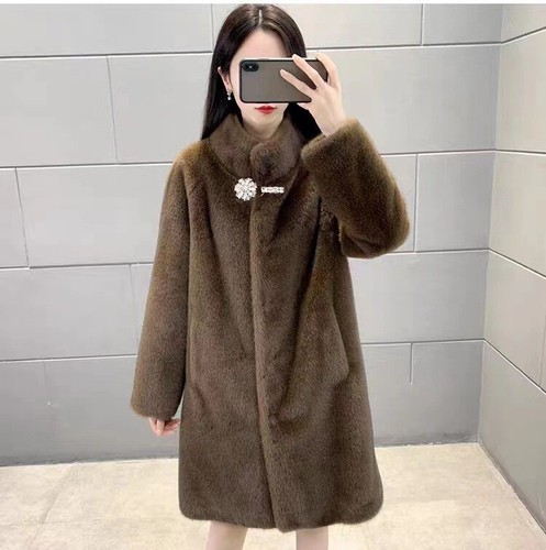 Ladies' standing collar thick fur coat - Picture 20 of 29