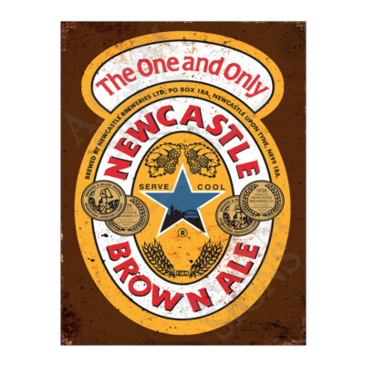 Metal Tin Sign Plaque Newcastle Brown Ale Home Bar Man Cave Garage Shed ...