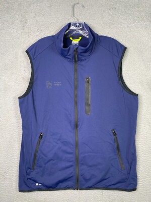 Karbon Vest Womens XL Blue Full Zip Thermic Lightweight Nylon Stretch