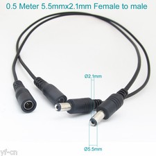 1pc 50cm DC Power Supply 5.5mmx2.1mm 2.1mm Male to Female Extension Cable