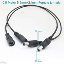 4pcs 50cm DC Power Supply 5.5mmx2.1mm 2.1mm Male to Female Extension Cable
