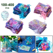 100/200/400 Sheer Coralline Organza Favor Gift Bag Jewelry Pouches Wedding Party